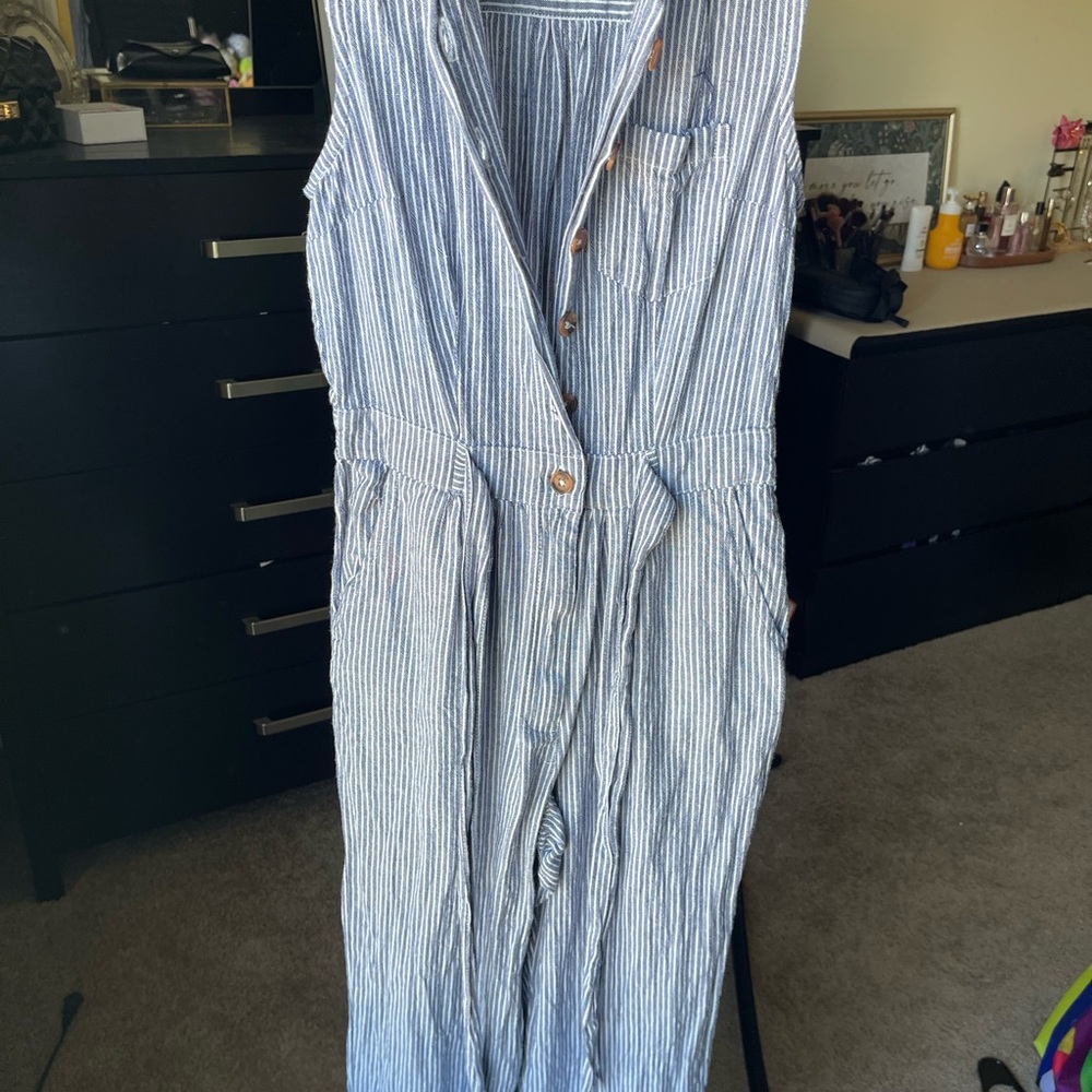 Joules Blue and White Striped Kids One Piece